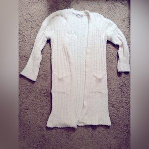 Cream duster length cardigan sweater